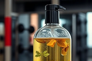 Natural body wash bottle for gym use