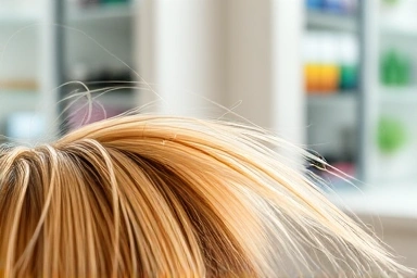 Healthy hair strands naturally separating from a clean scalp