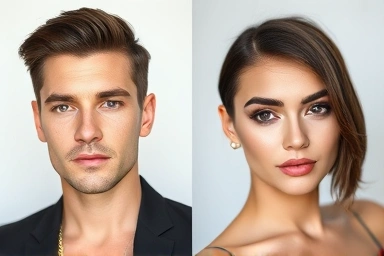 Diverse hairstyles achieved with hair gel