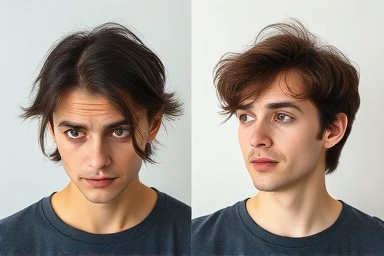 Transformation from hair loss to healthy hair