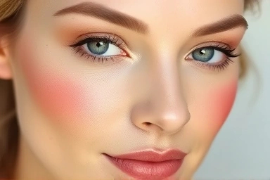 Expert application of blush for natural flush