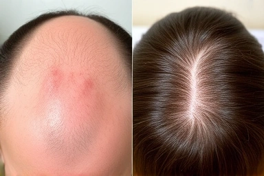 Healthy vs. irritated scalp, post-spa rejuvenation