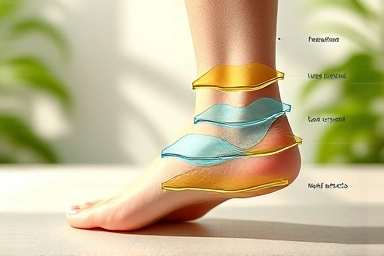 Symbolic image of skin barrier reinforcement for heels.
