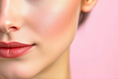 Natural blush application for a dewy, fresh makeup look.