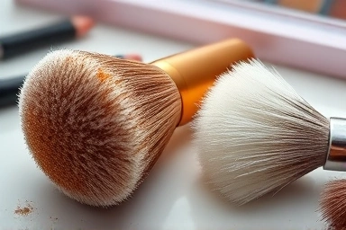 Dirty vs clean makeup brushes, hygiene comparison