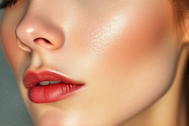 Flawless makeup with setting spray mist on skin.