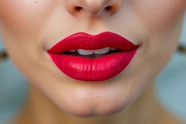 Woman's lips with smudge-free vibrant lip tint