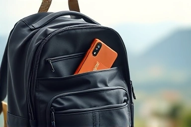 Organized men's travel kit pouch in a backpack.