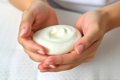 Gentle post-waxing skin care application.