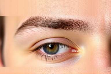 Man's natural, well-defined eyebrows