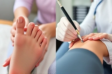 Comparing home pedicure tools with professional nail salon callus removal.
