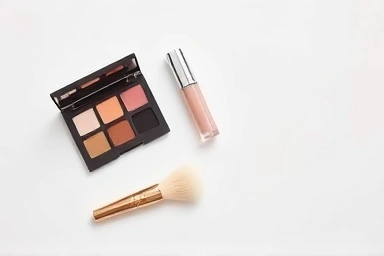 Affordable makeup palette and blending brush for natural look.