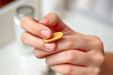 Gentle ohora gel nail removal with wooden stick