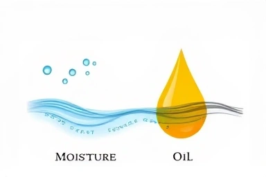 Symbolic representation of scalp oil and moisture balance.