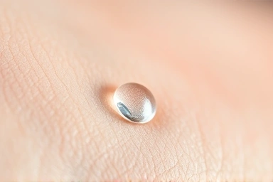 Healthy skin texture with a drop of hydrating serum.