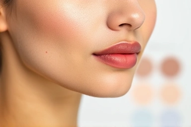 Radiant skin and harmonious makeup after personal color diagnosis.