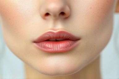 Flawless skin texture with blurred pores, smooth makeup base.