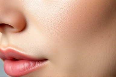 Smooth, poreless skin texture with healthy glow