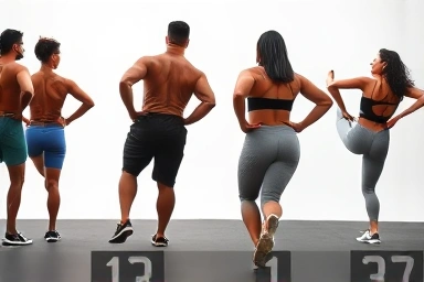 Diverse people performing hip thrusts, emphasizing glute muscle engagement.