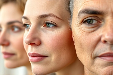 Close-up of healthy skin texture with subtle signs of improvement.