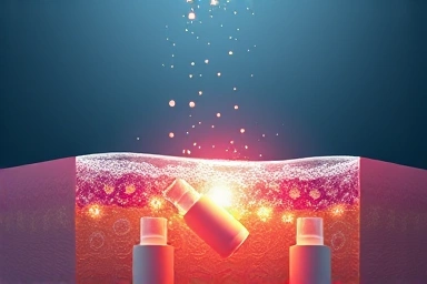 Symbolic representation of deep skincare ingredient penetration