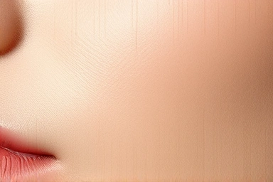 Close-up of flawless skin with sheer foundation finish