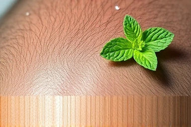 Healthy scalp with mint and water droplets symbolizing freshness