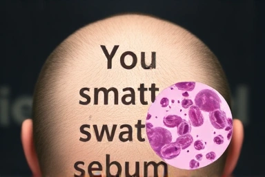 Symbolic representation of scalp odor causes: sweat, sebum, bacteria