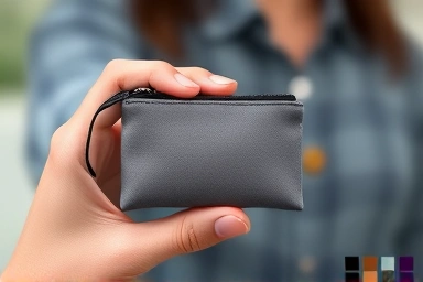 Compact and portable travel makeup pouch for touch-ups.