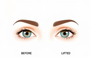 Symbolic transformation of tired under-eyes to a vibrant look.