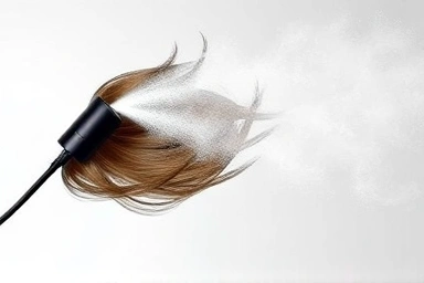 Artistic representation of hairspray mist creating hold.