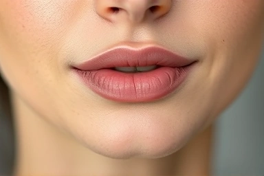 Natural upturned lips makeup effect