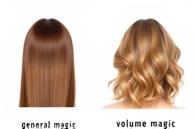 Comparison of straight vs. voluminous natural hairstyles