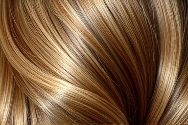 Close-up of healthy hair with natural volume and shine