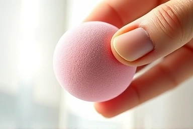 Hydrated makeup sponge releasing mist