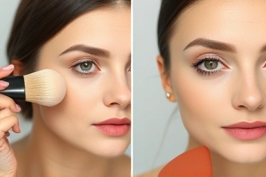 Wet vs. dry makeup application comparison