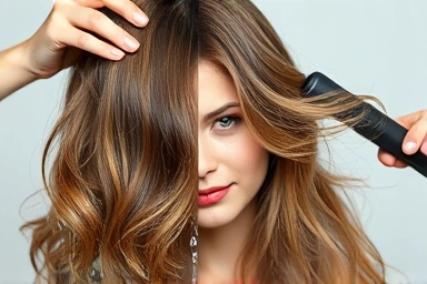 Contrast of gentle rinsing vs. heat styling for dyed hair.