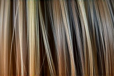 Healthy hair strands with natural sheen