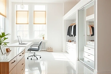 Modern alpha room as smart home office and closet