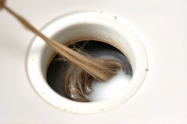 Cleaning a sink drain trap to remove blockages.