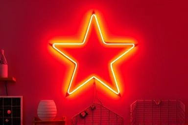 Vibrant DIY neon sign in a bedroom