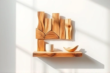 Unique DIY wooden shelf from wood scraps