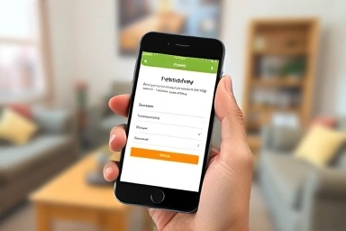 Smartphone app interface for convenient furniture disposal sticker application.