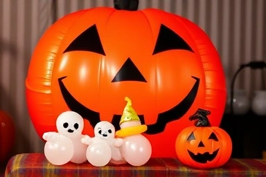 Affordable and creative Halloween decorations: balloons and DIY.
