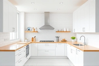 Modern kitchen L-shape vs U-shape layout comparison
