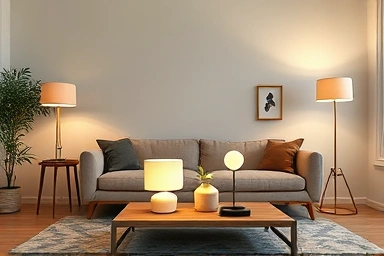 Lexon Mina lamps in different sizes, interior lighting, cozy room ambiance