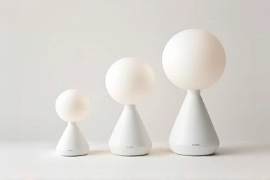 Lexon Mina lamp sizes comparison, product detail, elegant design