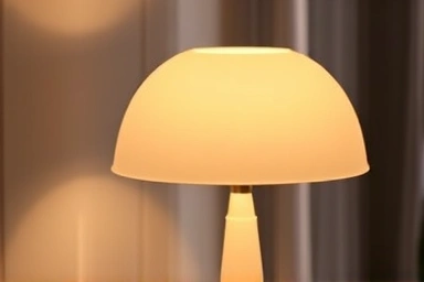 Luceplan Costanza lamp with diffused warm light