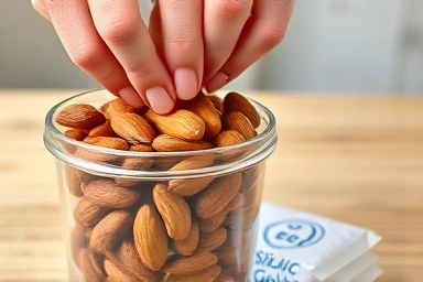 Sealing airtight container with nuts and silica gel.