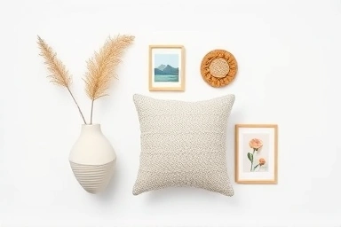 Stylish and quirky interior decor items arranged for inspiration.